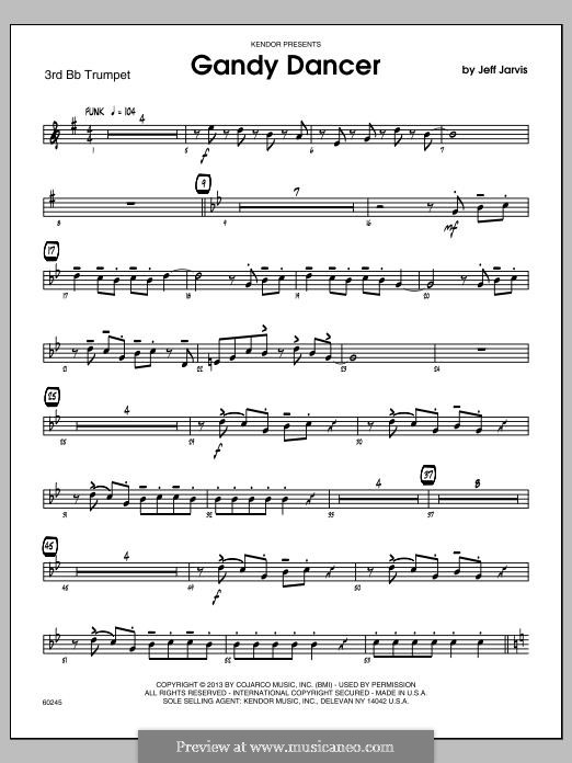 Gandy Dancer: 3rd Bb Trumpet part by Jeff Jarvis