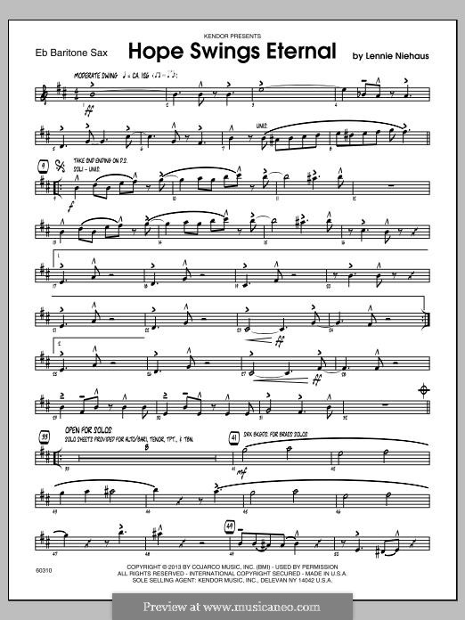 Hope Swings Eternal: Eb Baritone Saxophone part by Lennie Niehaus