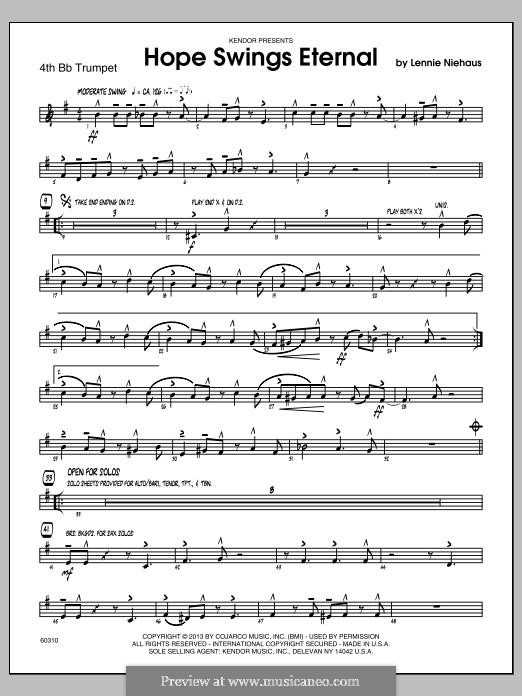 Hope Swings Eternal: 4th Bb Trumpet part by Lennie Niehaus