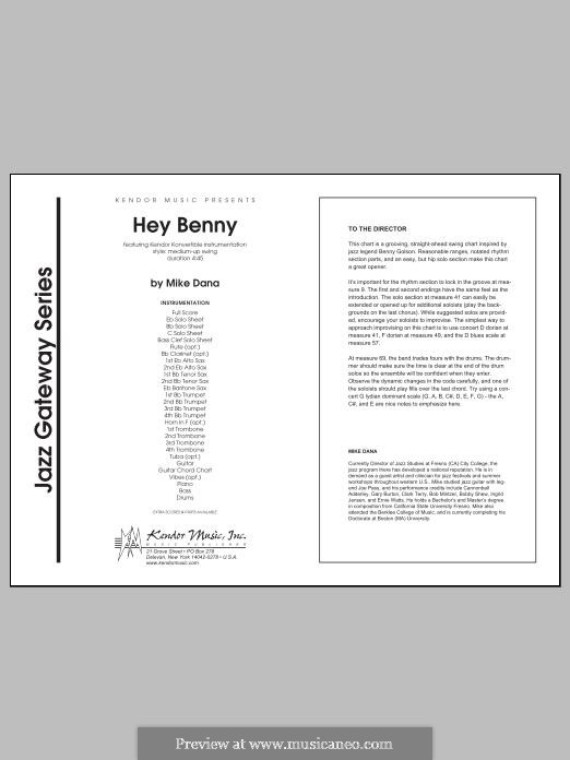 Hey Benny: Full Score by Mike Dana