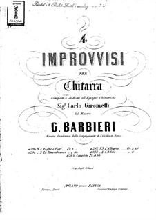 Four Improvisations: For guitar by Girolamo Barbieri