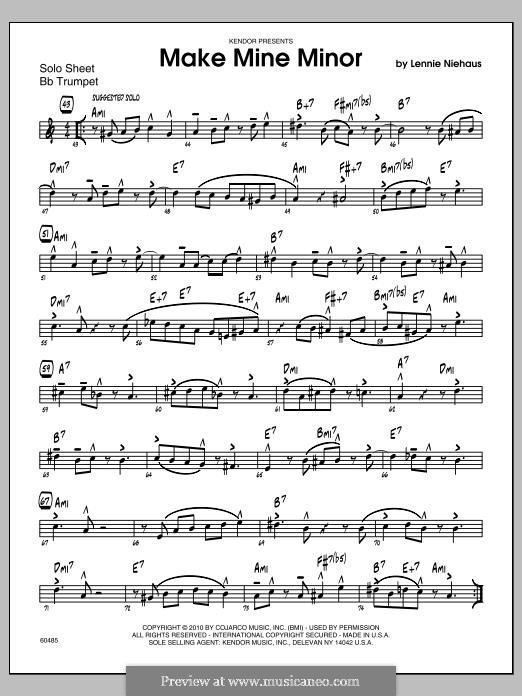 Make Mine Minor: Solo Sheet - Trumpet part by Lennie Niehaus