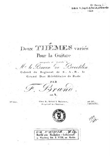 Two Themes and Variations, Op.8: For guitar by Friedrich Brand