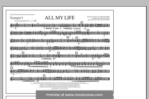 All My Life: Trumpet 3 part by Christopher Shiflett, David Grohl, Nate Mendel, Taylor Hawkins