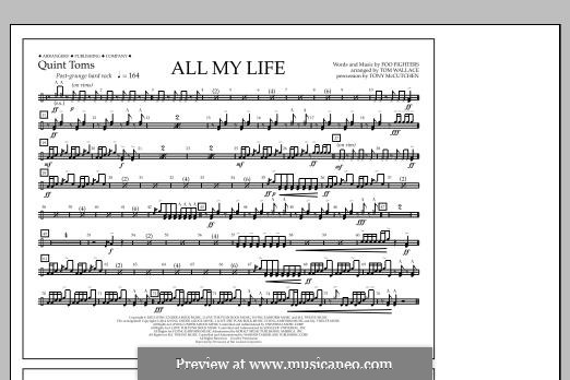 All My Life: Quint-Toms part by Christopher Shiflett, David Grohl, Nate Mendel, Taylor Hawkins