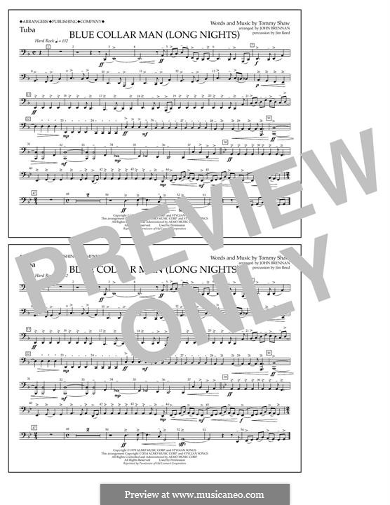 Blue Collar Man (Long Nights): Tuba part by Tommy Shaw