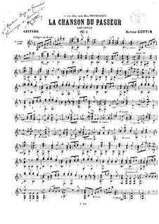 Barcarolle 'La Chanson du Passeur': For guitar by Alfred Cottin