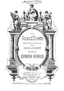 Les noces d'Olivette: Arrangement for piano by Edmond Audran