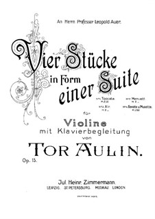 Four Pieces in the Form of Suites for Violin and Piano, Op.15: No.3 Aria by Tor Aulin