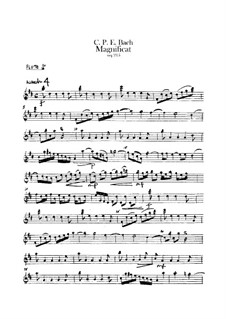 Magnificat in D Major for Soloists, Choir and Orchestra, H 772 Wq 215: Flutes parts by Carl Philipp Emanuel Bach