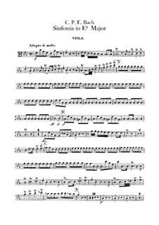 Symphony No.2 in E Flat Major, H 664 Wq 183:2: Viola part by Carl Philipp Emanuel Bach