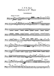 Symphony No.2 in E Flat Major, H 664 Wq 183:2: Cello part by Carl Philipp Emanuel Bach