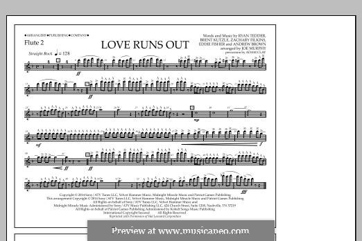 Love Runs Out (One Republic): Flute 2 part by Andrew Brown, Brent Kutzle, Eddie Fisher, Ryan B Tedder, Zachary Filkins