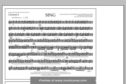 Sing (arr. Tom Wallace): Clarinet 2 part by Ed Sheeran, Pharrell Williams