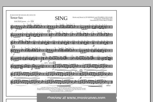 Sing (arr. Tom Wallace): Tenor Sax part by Ed Sheeran, Pharrell Williams