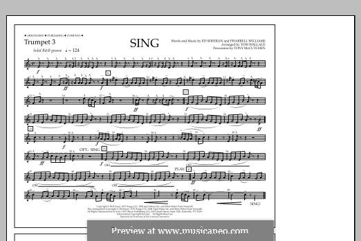Sing (arr. Tom Wallace): Trumpet 3 part by Ed Sheeran, Pharrell Williams