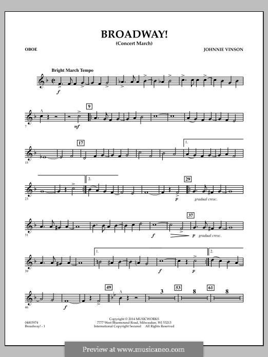 Broadway! by J. Vinson - sheet music on MusicaNeo