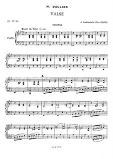 Waltz for Piano Four Hands, Op.30: Waltz for Piano Four Hands by Henri Dallier