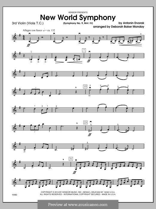 Movement IV: Violin 3 part by Antonín Dvořák