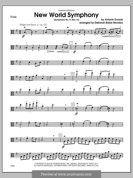 Movement IV: Viola part by Antonín Dvořák