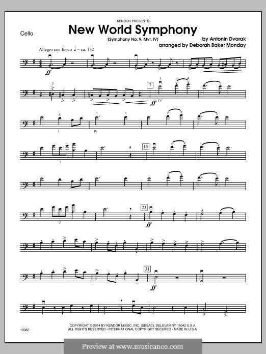 Movement IV: Cello part by Antonín Dvořák