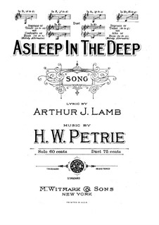 Asleep in the Deep: B Flat Major by Henry W. Petrie