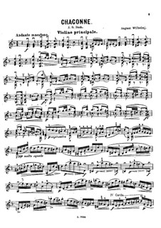 Partita for Violin No.2 in D Minor, BWV 1004: Chaconne. Arrangement for violin and piano – solo part by Johann Sebastian Bach