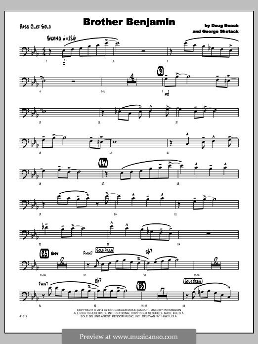 Brother Benjamin: Bass Clef Solo Sheet part by Doug Beach