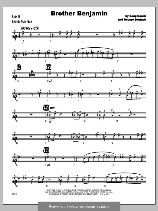 Brother Benjamin: 2nd Eb Alto Saxophone part by Doug Beach