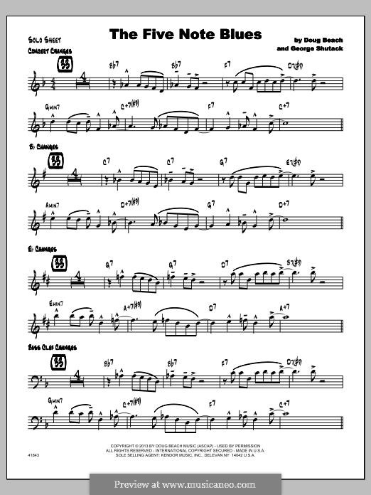 The Five Note Blues: Solo Sheet part by Doug Beach