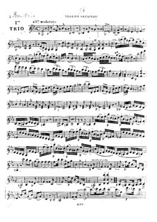 Six Concert Trios for Two Violins and Viola (or Cello), Op.1: Trios No.1-3 – violin II part by Antonio Bartolomeo Bruni