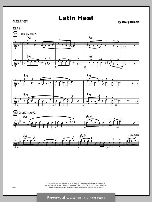 Latin Heat: Bb Solo Sheet part by Doug Beach