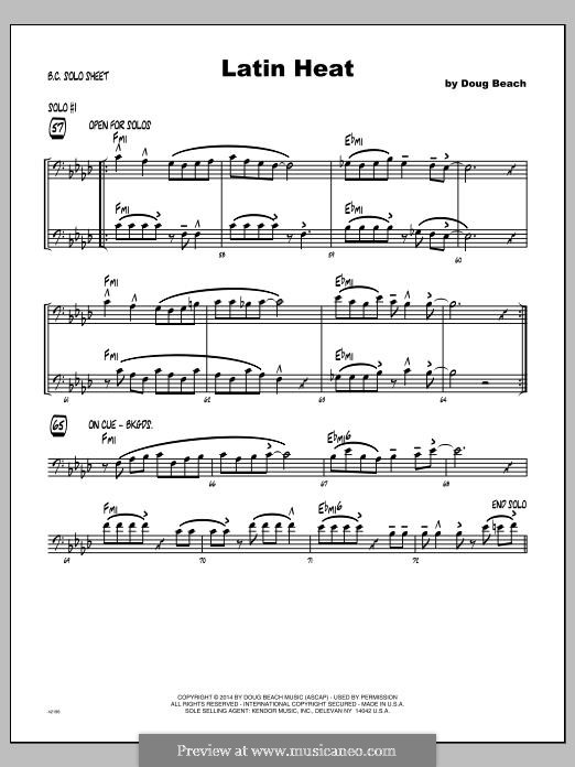 Latin Heat: Bass Clef Solo Sheet part by Doug Beach