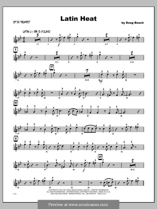 Latin Heat: 1st Bb Trumpet part by Doug Beach