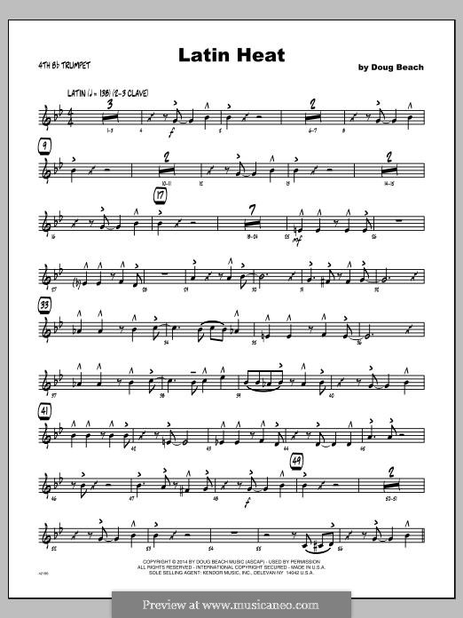 Latin Heat: 4th Bb Trumpet part by Doug Beach