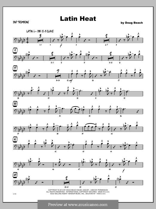 Latin Heat: 2nd Trombone part by Doug Beach