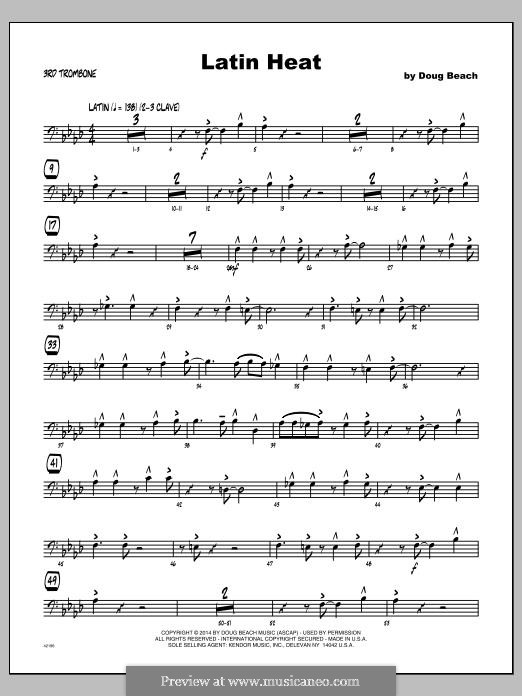 Latin Heat: 3rd Trombone part by Doug Beach