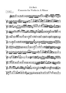 Concerto for Violin, Strings and Basso Continuo No.1 in A Minor, BWV 1041: Violin I part by Johann Sebastian Bach