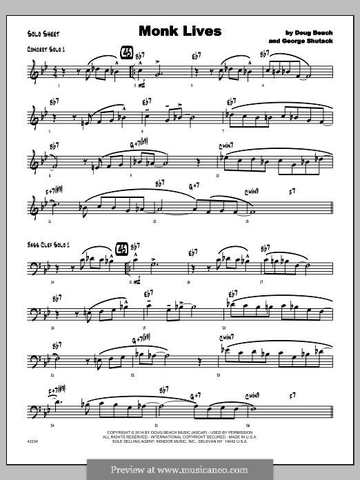 Monk Lives: Solo Sheet part by Doug Beach, George Shutack