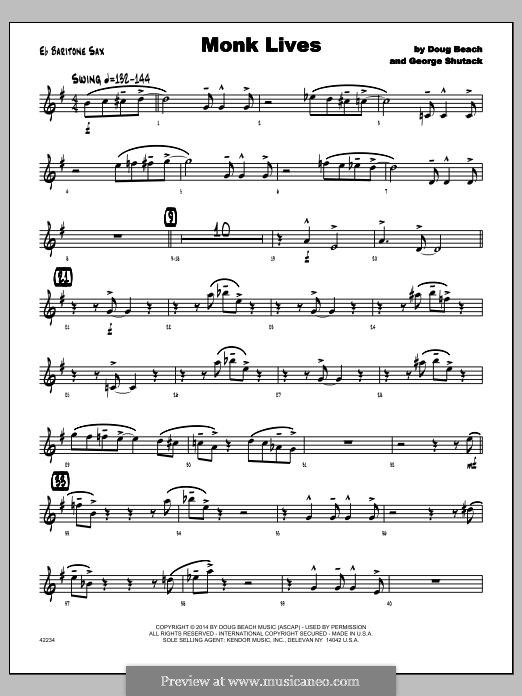Monk Lives: Eb Baritone Sax part by Doug Beach, George Shutack