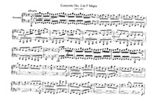 Brandenburg Concerto No.2 in F Major, BWV 1047: Arrangement for piano four hands – parts by Johann Sebastian Bach