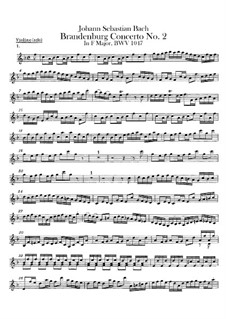 Brandenburg Concerto No.2 in F Major, BWV 1047: Violin solo part by Johann Sebastian Bach