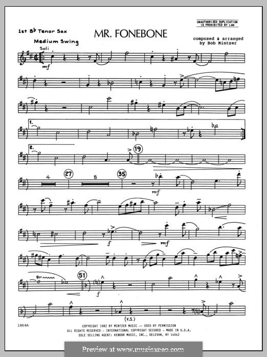 Mr. Fonebone: 1st Bb Tenor Saxophone part by Bob Mintzer
