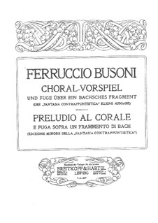 Contrapuntal Fantasia: Abridged edition, BV 256a by Ferruccio Busoni
