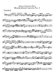 All Movements: Cello II part by Johann Sebastian Bach