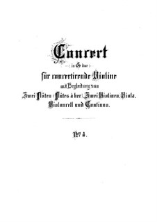 Brandenburg Concerto No.4 in G Major, BWV 1049: Full score by Johann Sebastian Bach