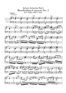 Brandenburg Concerto No.4 in G Major, BWV 1049: Harpsichord part by Johann Sebastian Bach