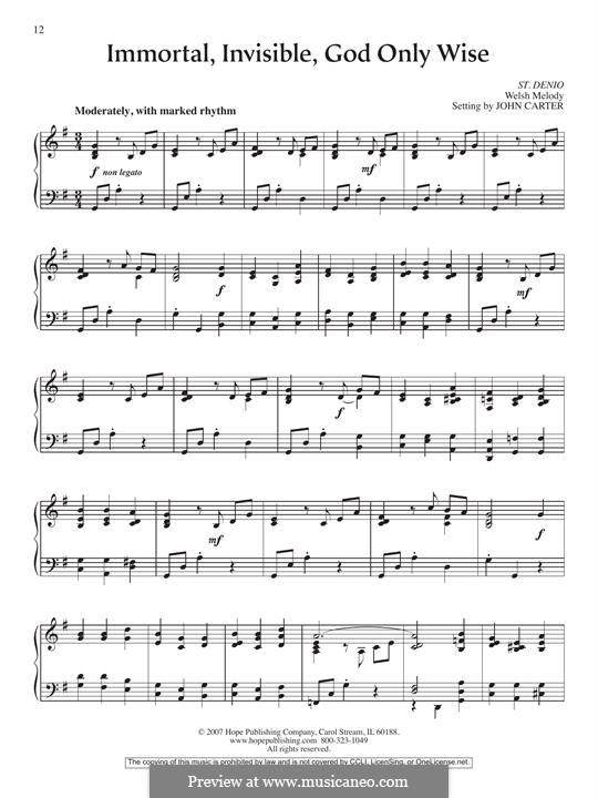 Immortal, Invisible, God Only Wise: For piano by folklore