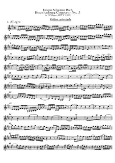 Brandenburg Concerto No.5 in D Major, BWV 1050: Violin solo part by Johann Sebastian Bach