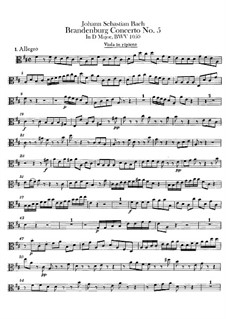 Brandenburg Concerto No.5 in D Major, BWV 1050: Viola part by Johann Sebastian Bach
